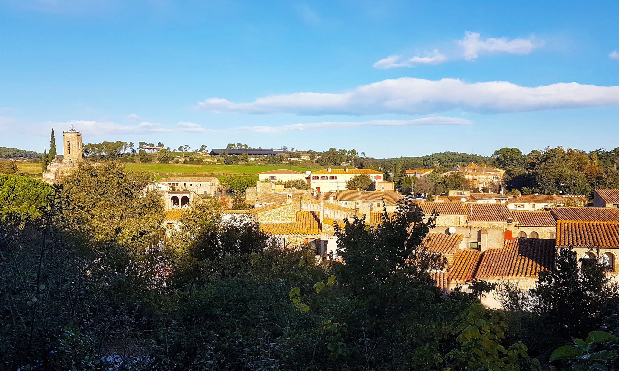 A view of Monells from a hill behind the town