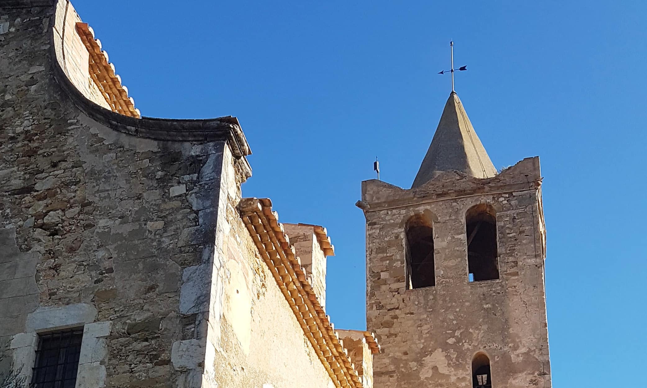 View of the church tower in St Sadurní de l’Heura