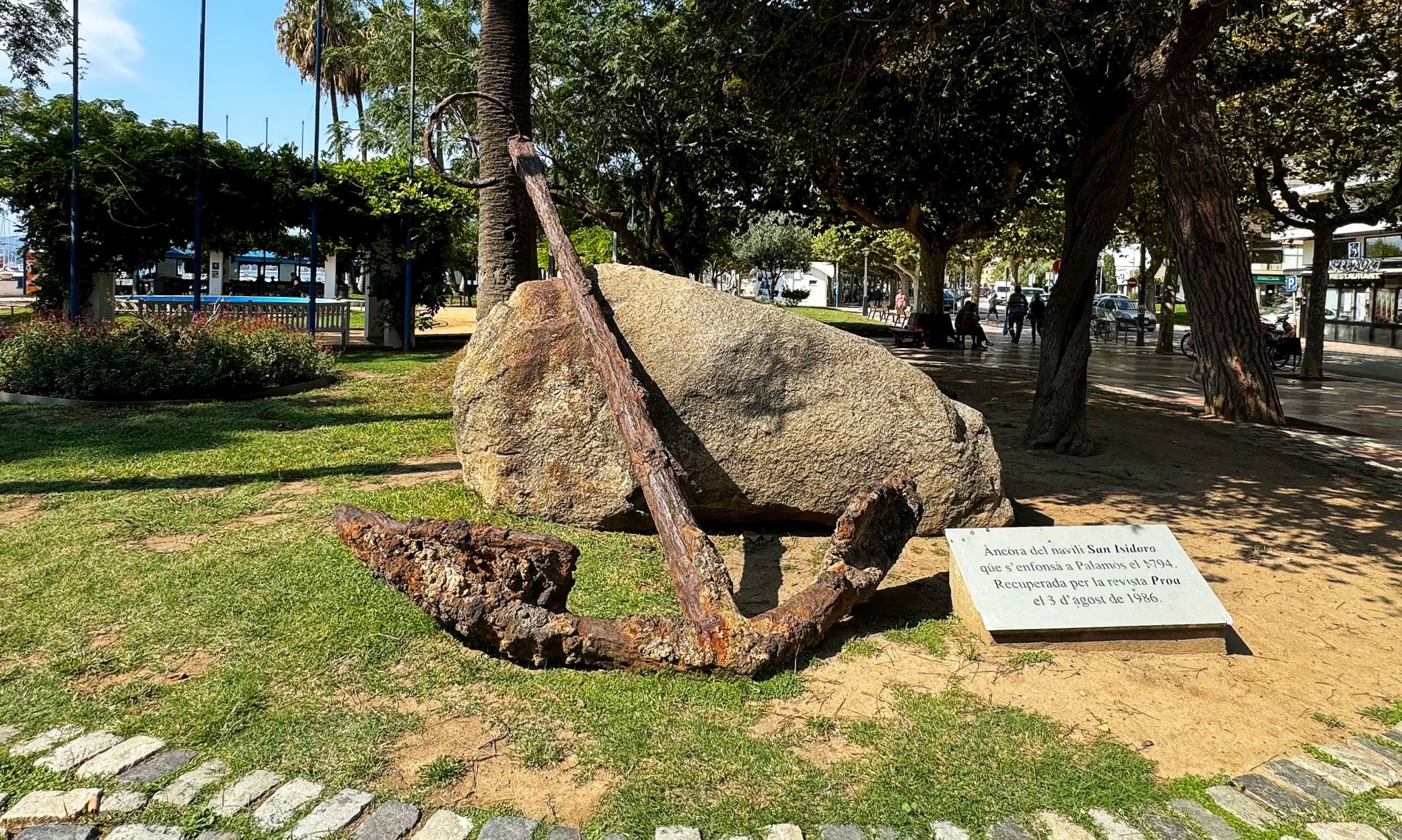 Remembering history: an anchor from the San Isidoro, which sank off Palamós in 1794