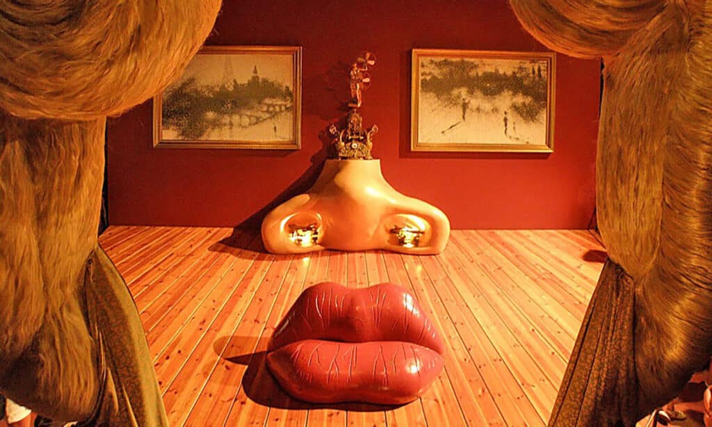 njoy costa brava dali mae west room figueres Dalí’s Mae West Room in the Teatre-Museu Dalí in Figueres, a surreal installation where furniture forms a face.