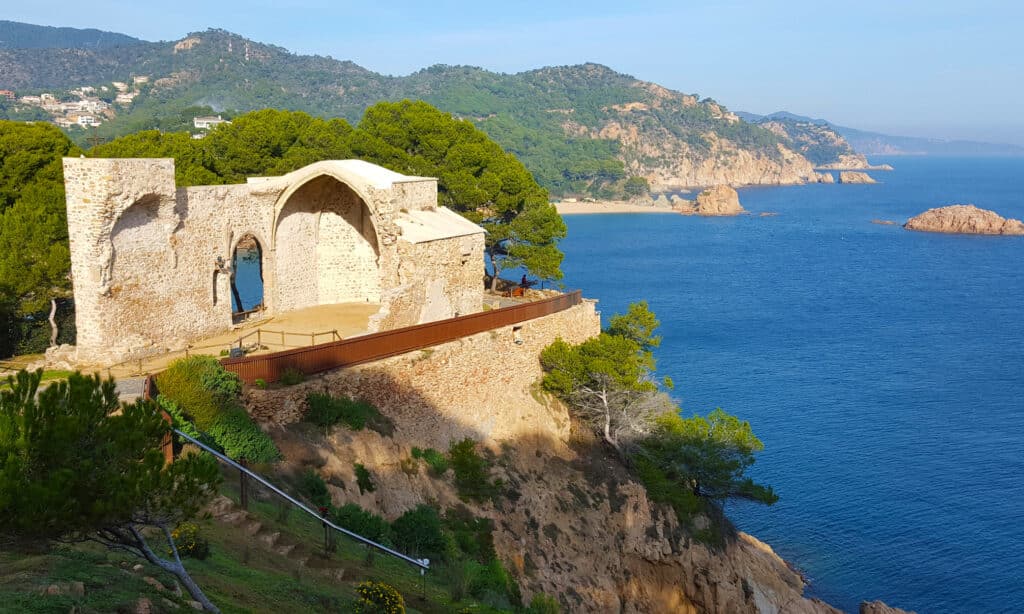 njoy costa brava tossa de mar the ruines de esglesia vella de sant vicenc The Ruïnes de l’Església Vella de Sant Vicenç in Tossa de Mar sit high above the sea, Costa Brava